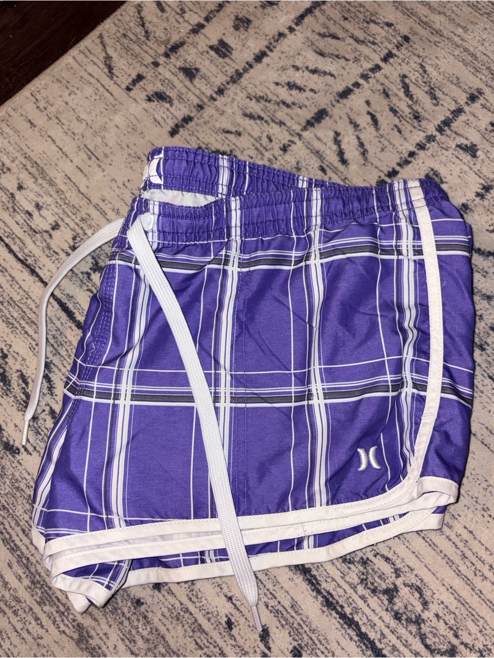 Hurley Board Shorts – Juniors Size 11 – Purple & White – Gently Worn